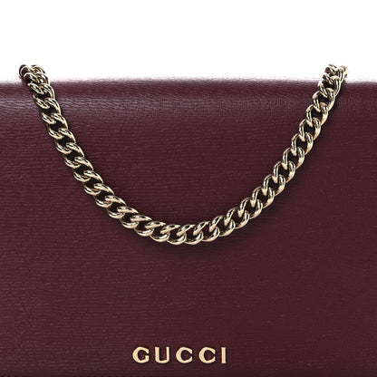 Gucci Textured Calfskin Script Logo Wallet On Chain Rosso Ancora 7 of 9