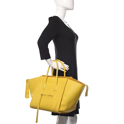 Celine Grained Calfskin Medium Phantom Luggage Yellow 2 of 16