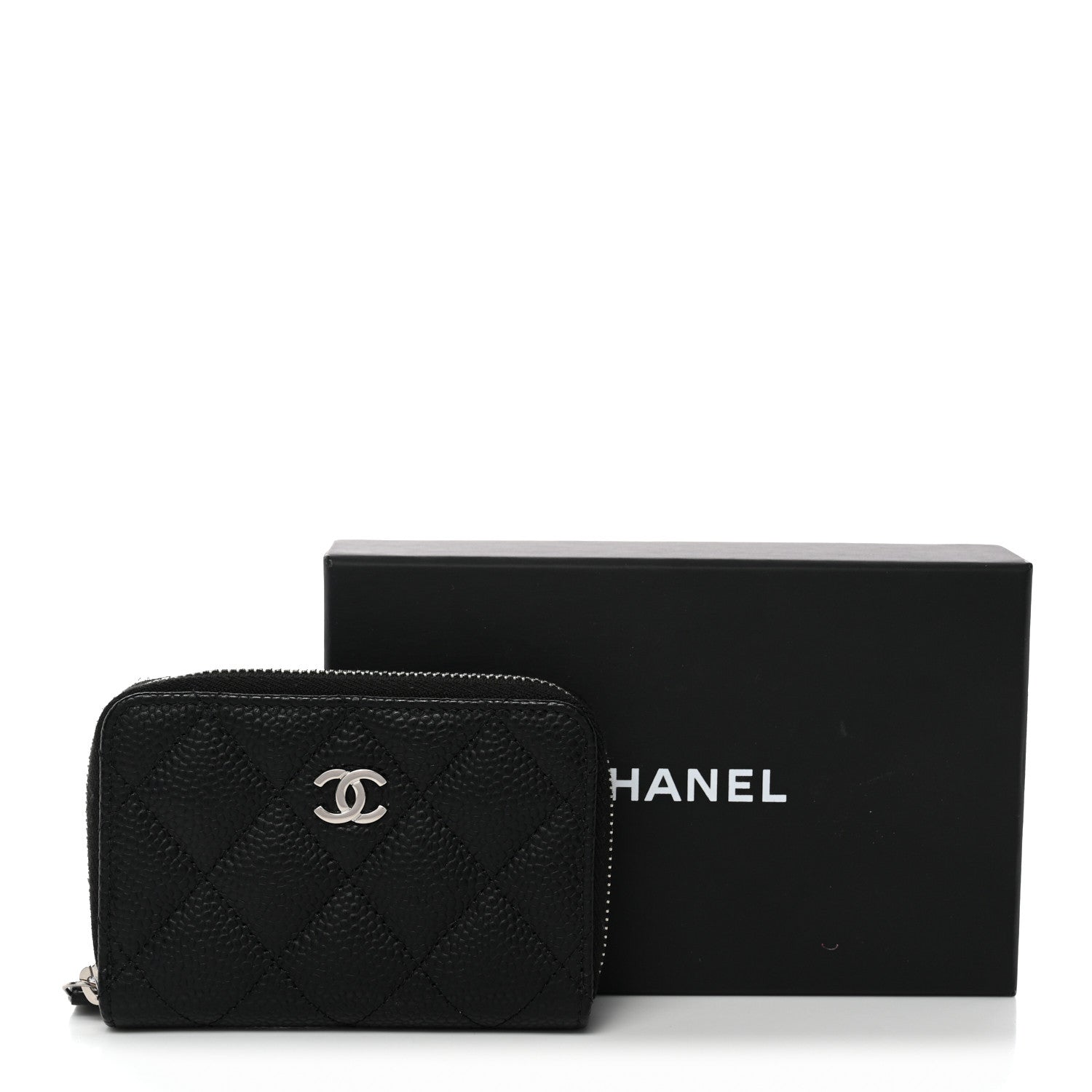 Chanel Caviar Quilted Zip Coin Purse Black 8 of 8