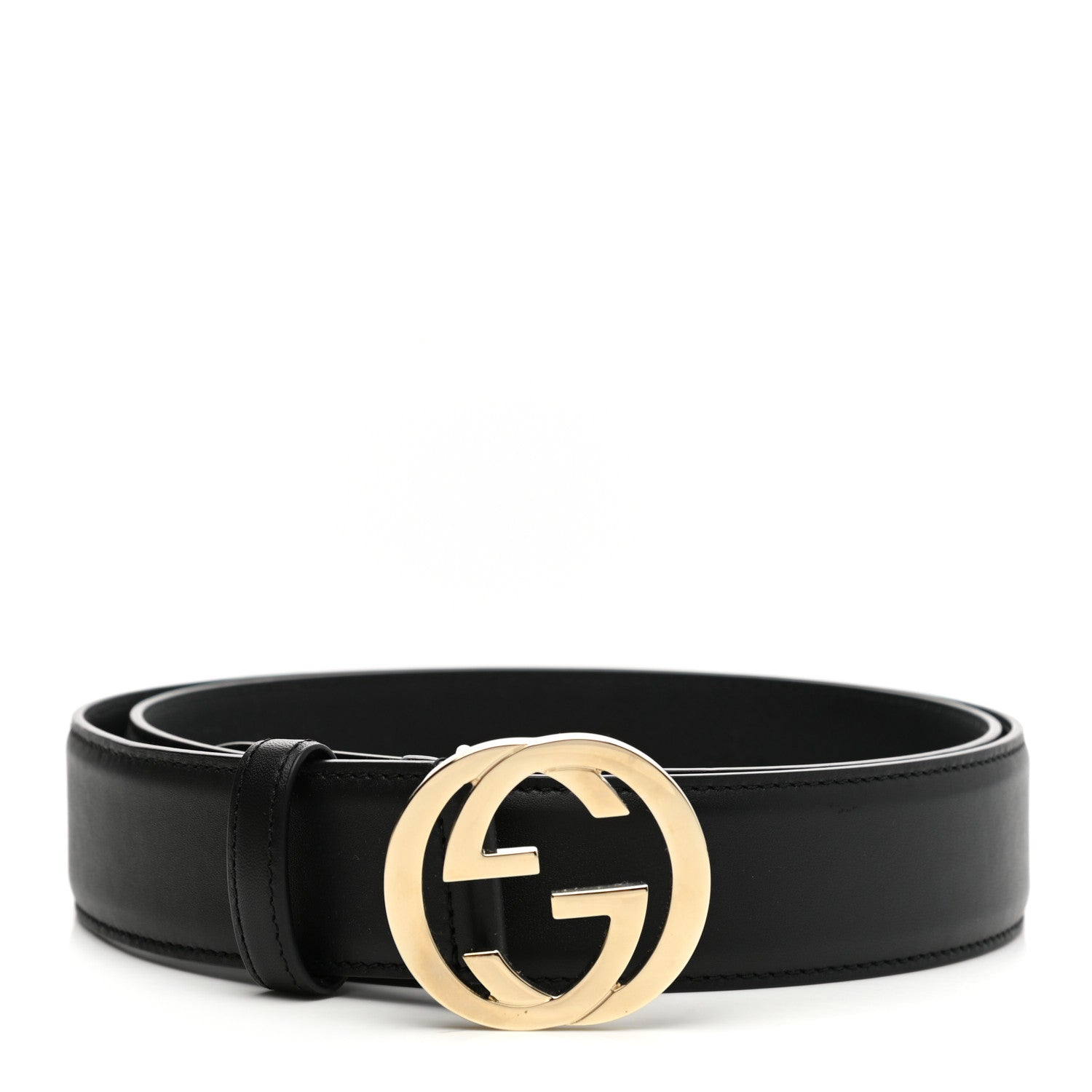 Gucci Calfskin Interlocking G 37mm Belt 105 42 Black 1 of 6