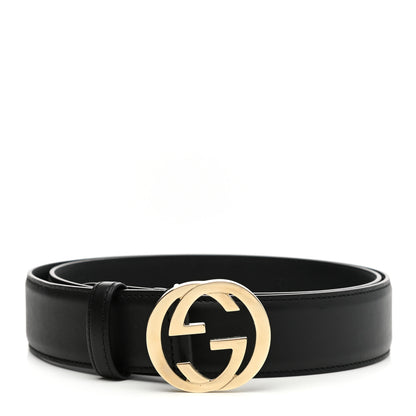 Gucci Calfskin Interlocking G 37mm Belt 105 42 Black 1 of 6