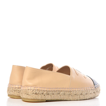 Chanel Lambskin CC Espadrilles 36 Beige Black 4 of 9