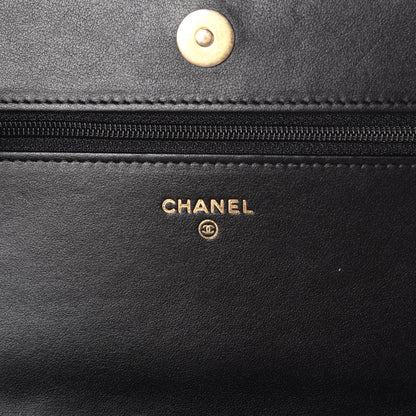 Chanel Caviar Quilted Boy Wallet On Chain WOC Black 6 of 9