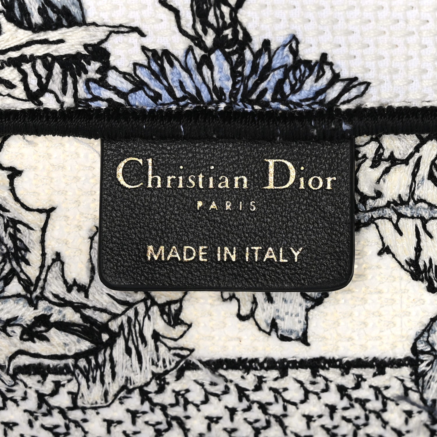 Christian Dior Canvas Embroidered Chardons Toile De Jouy Small Book Tote White Blue 6 of 10