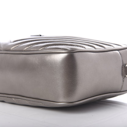 Saint Laurent Metallic Calfskin Matelasse Monogram Lou Camera Bag Silver 9 of 9