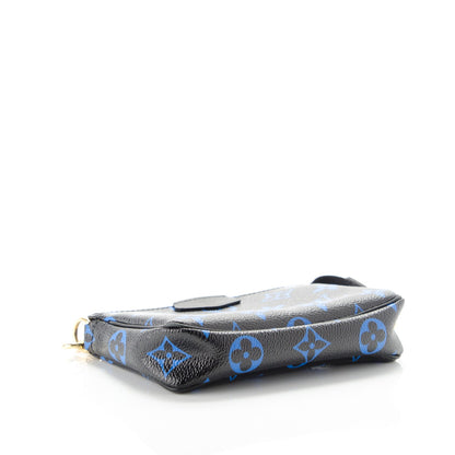 Louis Vuitton Colored Monogram Mini Pochette Accessories Blue Black 4 of 6