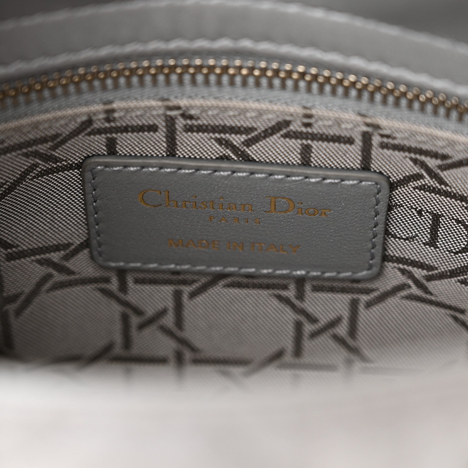 Christian Dior Metallic Lambskin Cannage Mini Lady Dior Grey 6 of 12