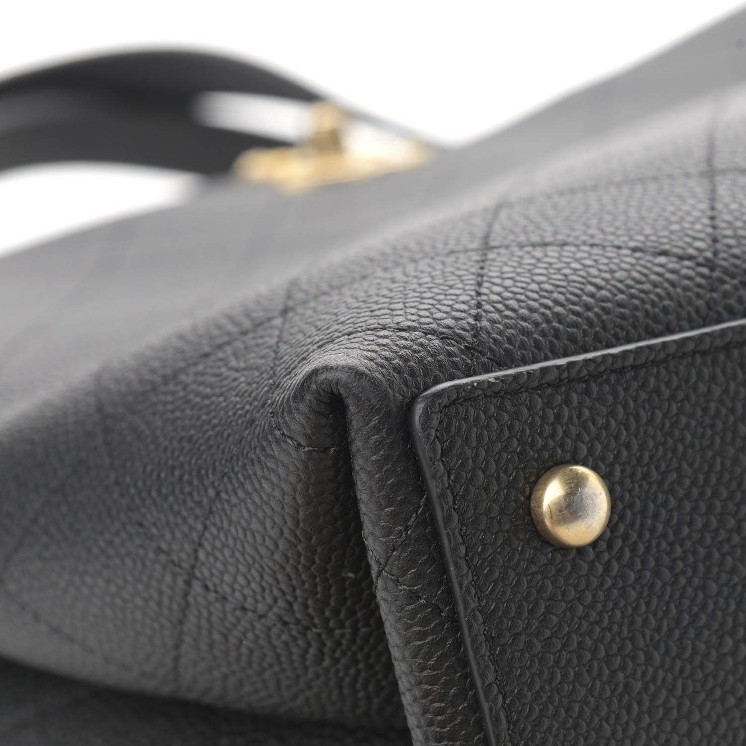 Chanel Caviar Stitched Large Shopping Tote Bag Black 10 of 14