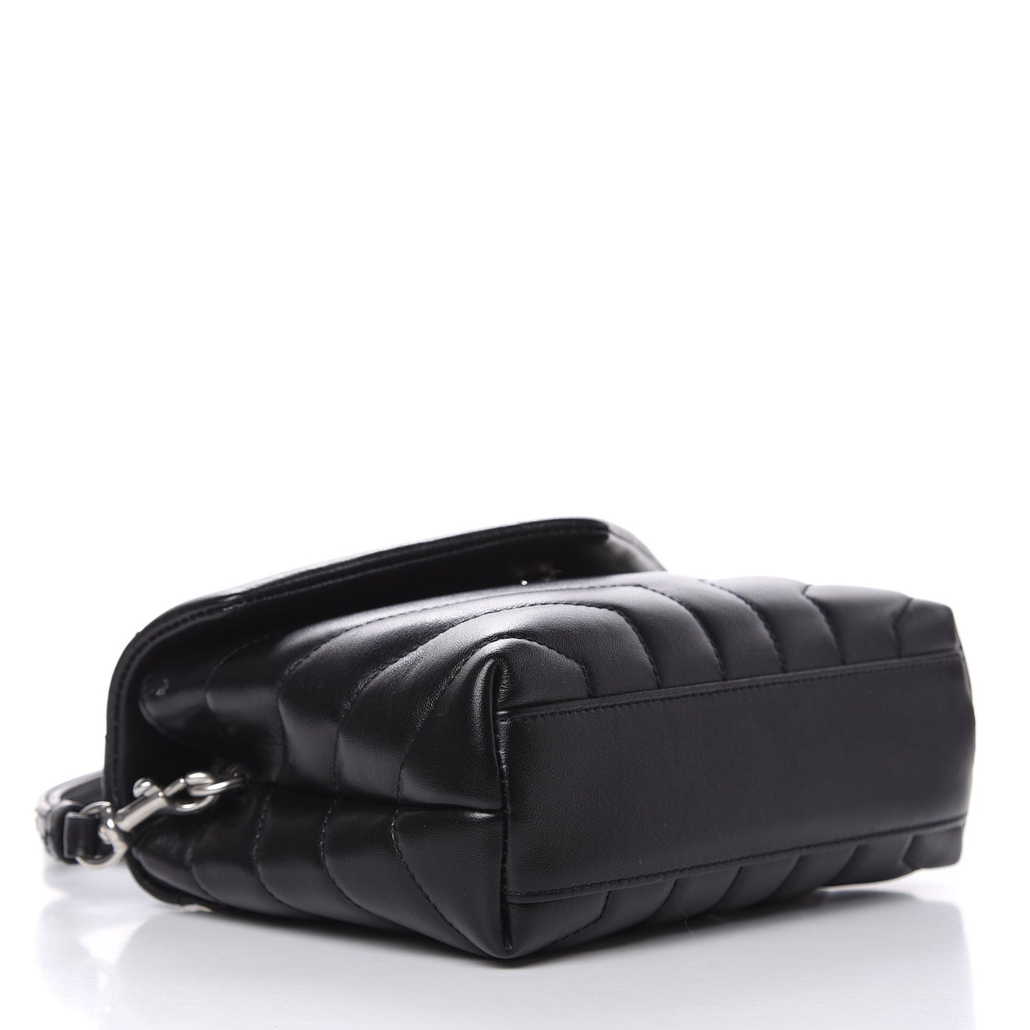 Calfskin Y Quilted Monogram Toy Loulou Crossbody Bag Black