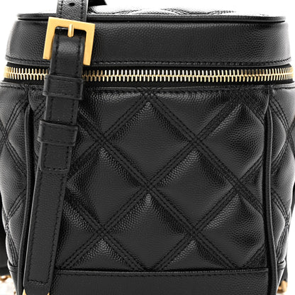 Saint Laurent Grain de Poudre Quilted 80's Vanity Bag Black 8 of 10