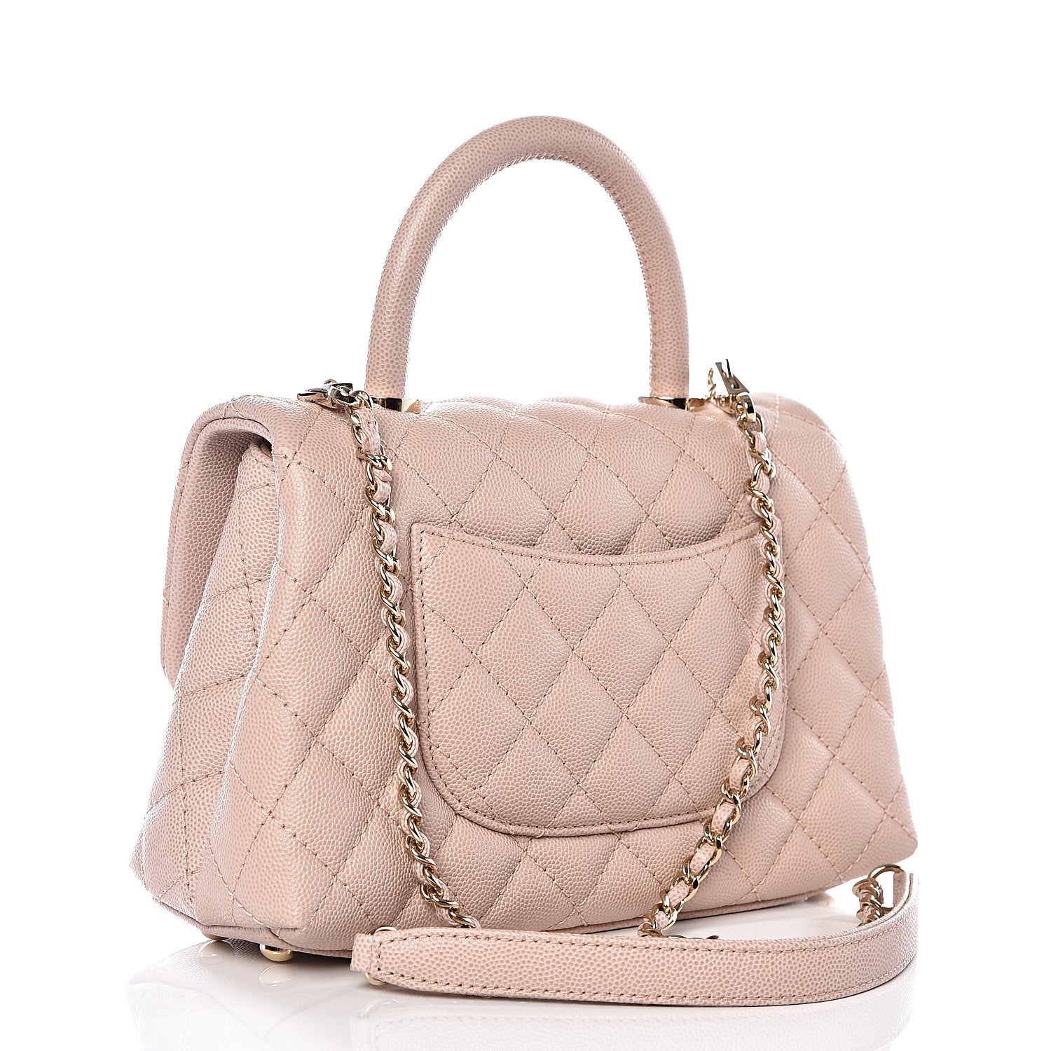 Chanel Caviar Quilted Mini Coco Handle Flap Beige 2 of 10