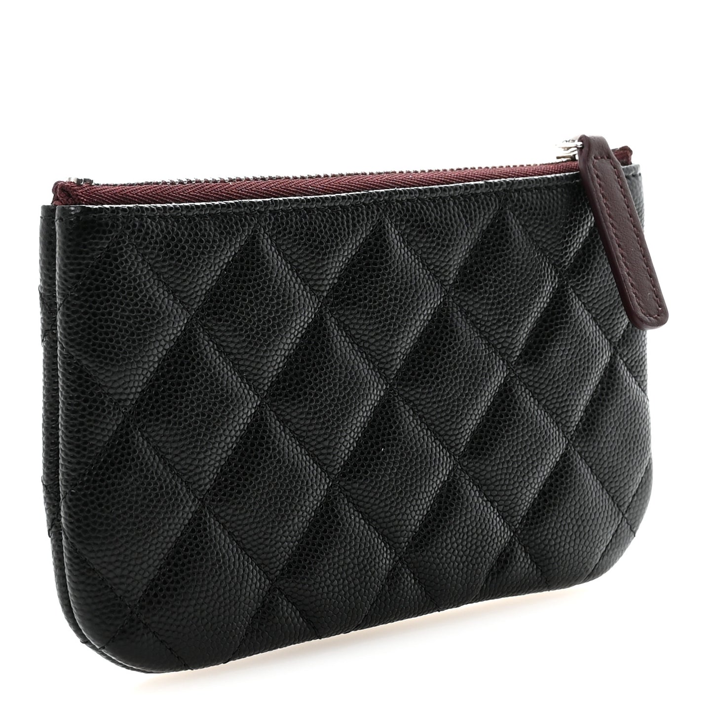 Caviar Quilted Small Cosmetic Case Black