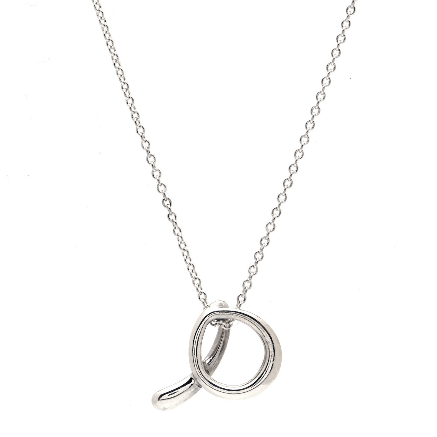 Sterling Silver Elsa Peretti Letter A Pendant Necklace