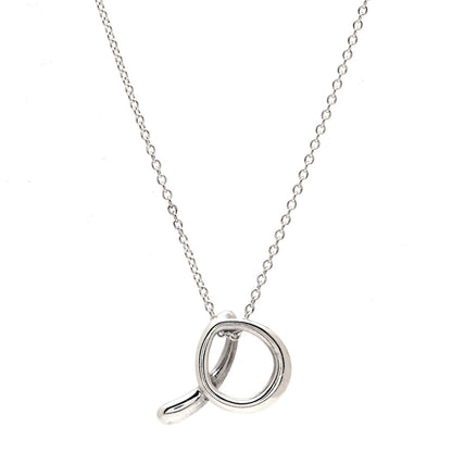 Tiffany Sterling Silver Elsa Peretti Letter A Pendant Necklace 1 of 7
