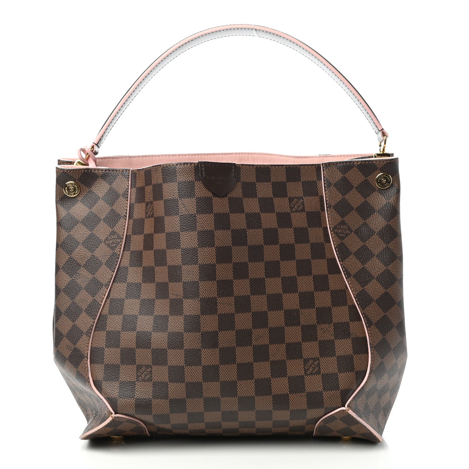 Louis Vuitton Damier Ebene Caissa Hobo Rose Ballerine 1 of 9