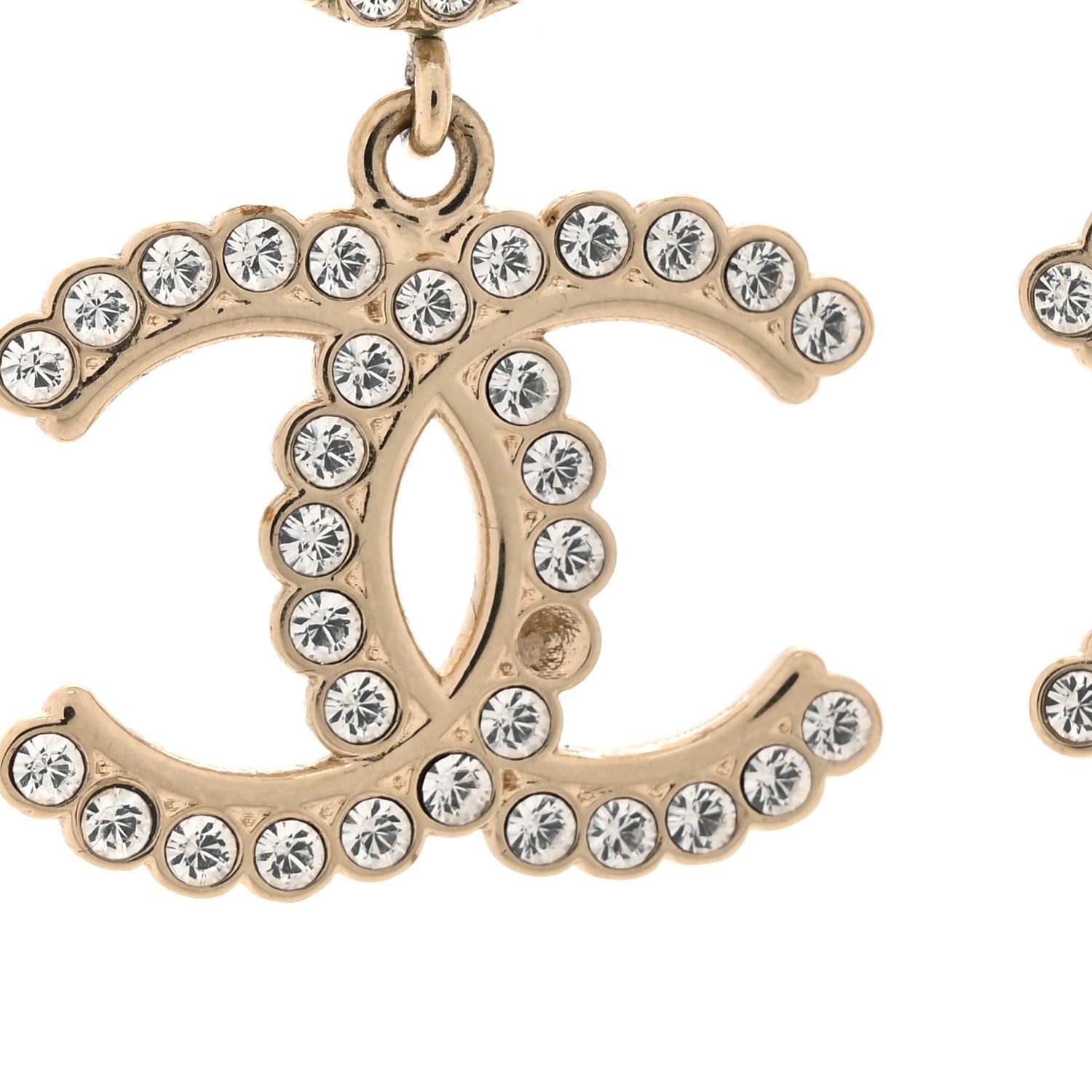 Chanel Crystal Pearl Bow-tiful CC Drop Earrings Gold 5 of 6
