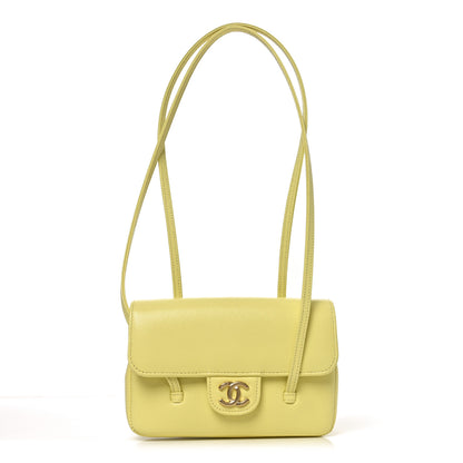 Chanel Shiny Caviar Mini Preppy Coco Shoulder Bag Light Yellow 1 of 11