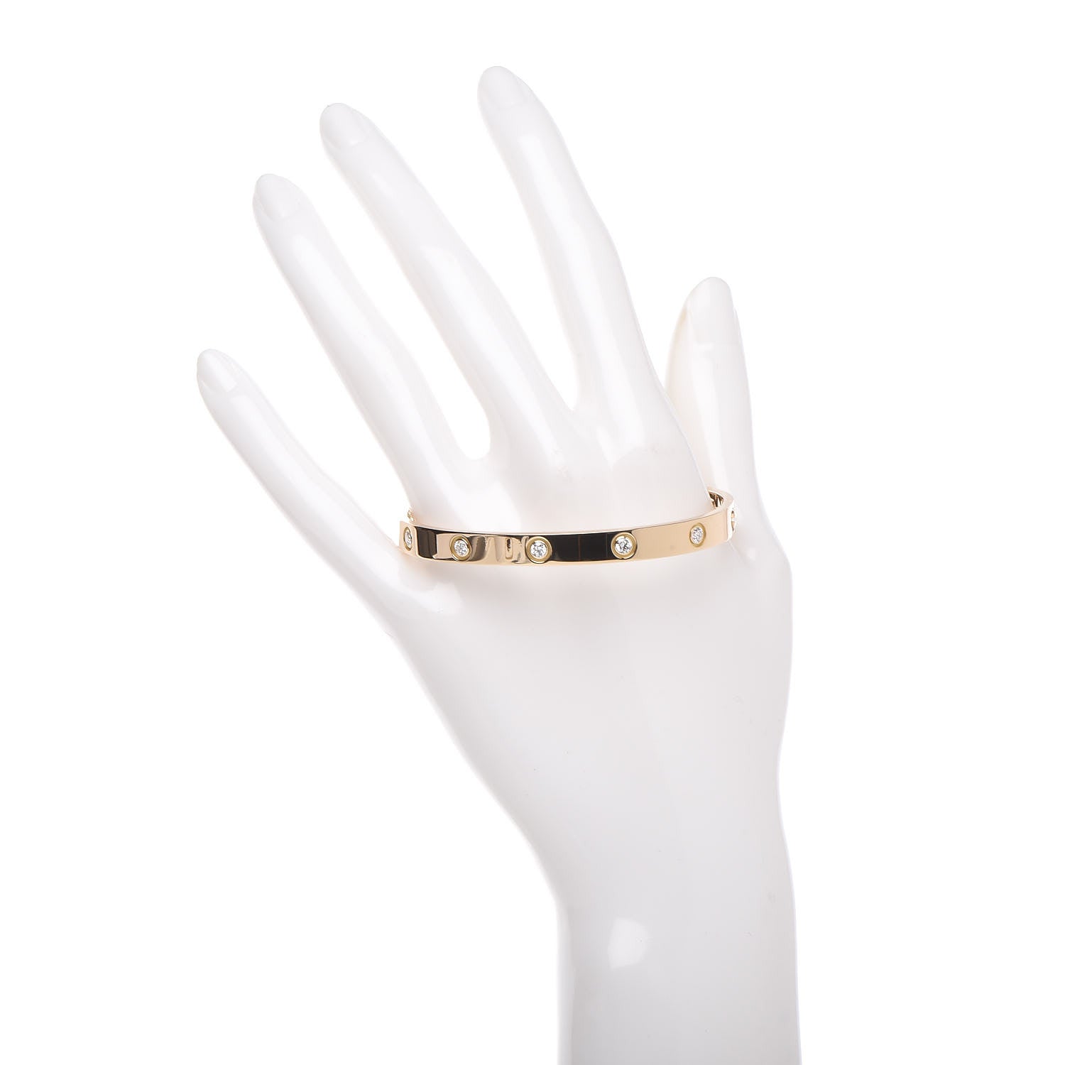 Cartier 18K Yellow Gold 10 Diamond LOVE Bracelet 18 2 of 6