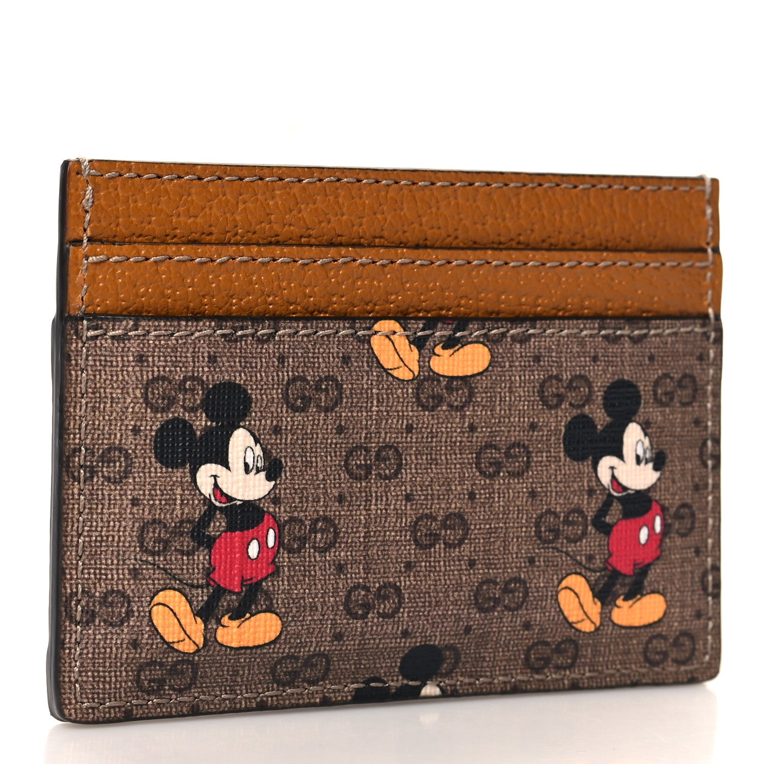Gucci X DISNEY Mini Vintage GG Supreme Monogram Mickey Mouse Card Holder Beige Vintage Sun Oil 3 of 8