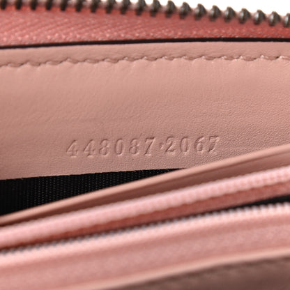 Gucci Calfskin Matelasse GucciGhost GG Marmont Zip Around Wallet Perfect Pink Rosa Ivory 7 of 9