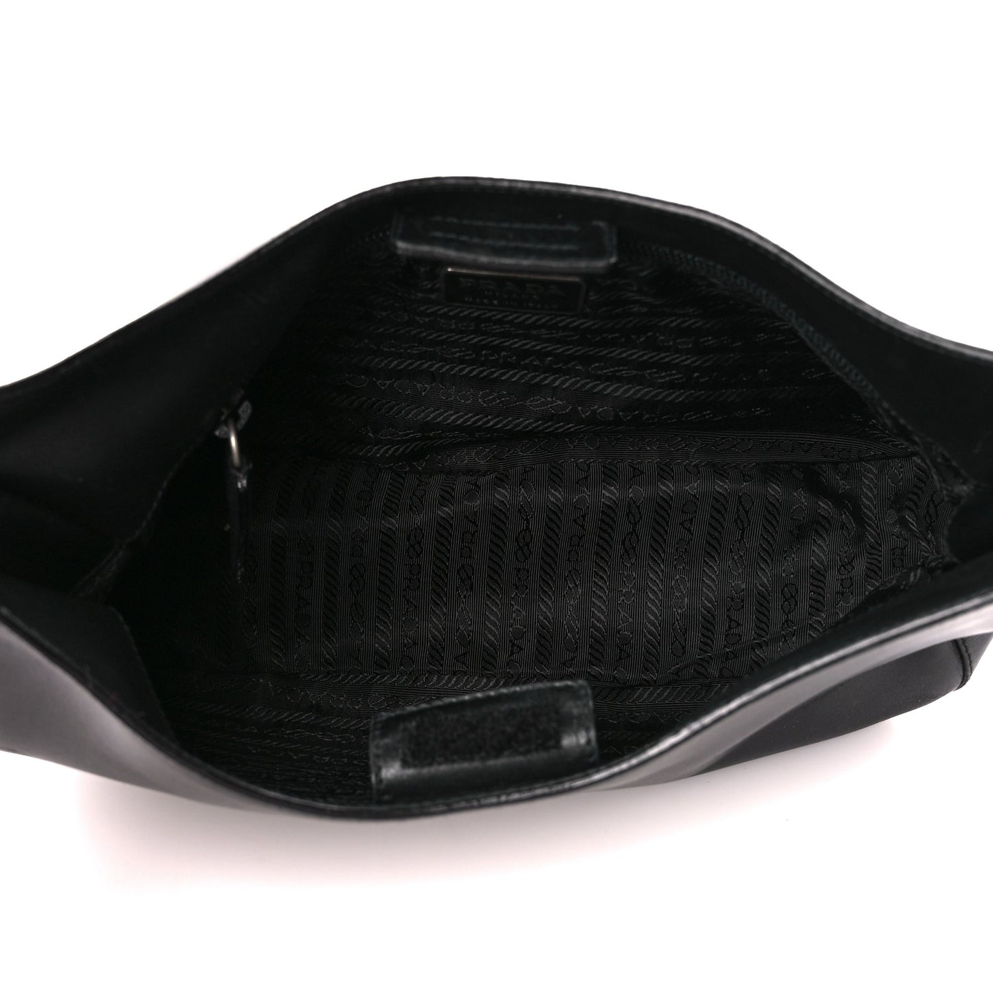 Saffiano Logo Embossed Shoulder Bag Black