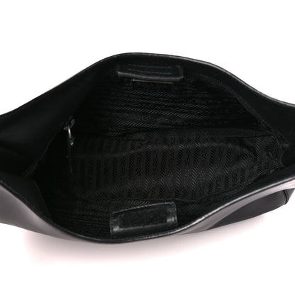 Prada Saffiano Logo Embossed Shoulder Bag Black 5 of 12