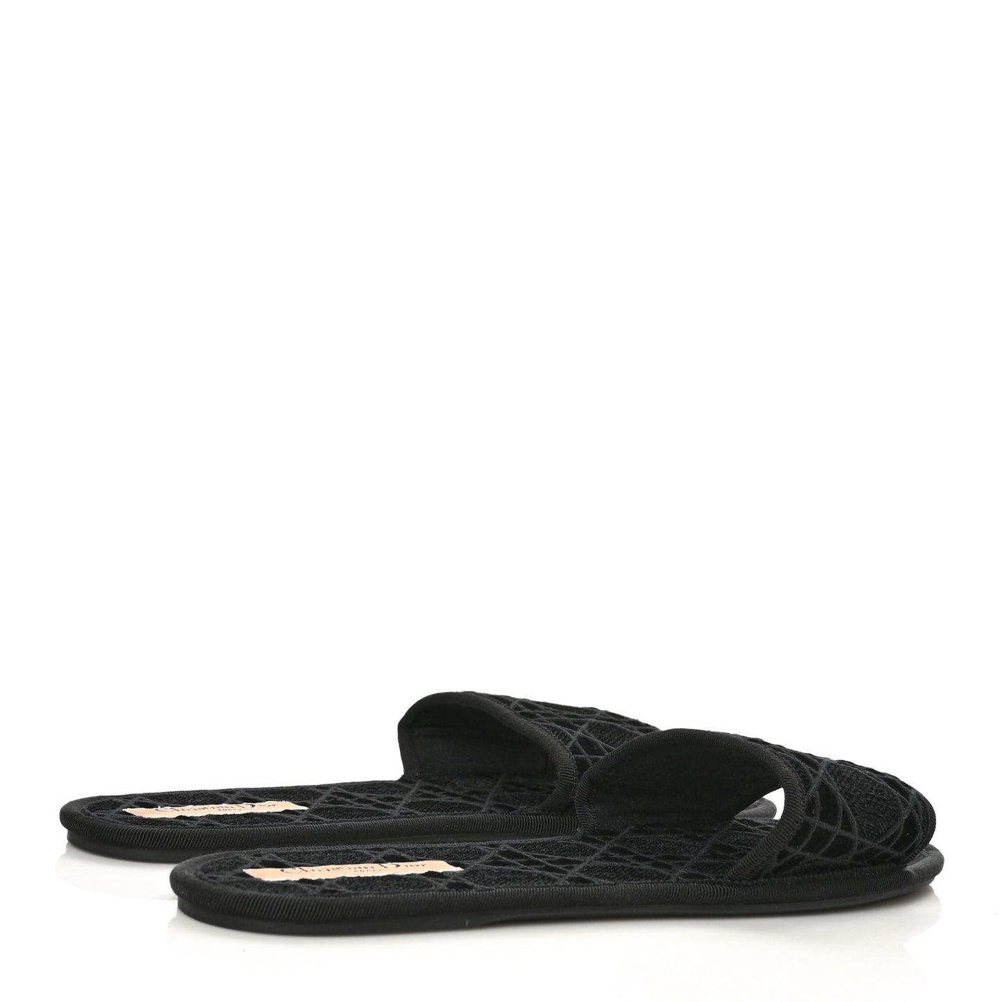 Velvet Cannage Chez Moi Slide Sandal 42 Black