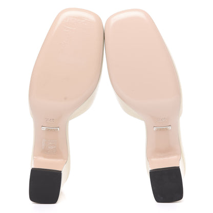 Gucci Malaga Kid Crystal Square G Madelyn Mules 37.5 Vintage White 4 of 9