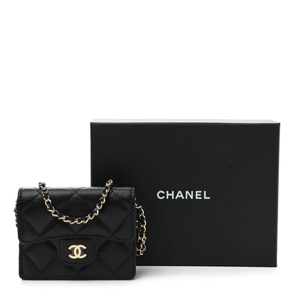 Chanel Caviar Quilted Flap Card Holder On Chain Black 9 of 9