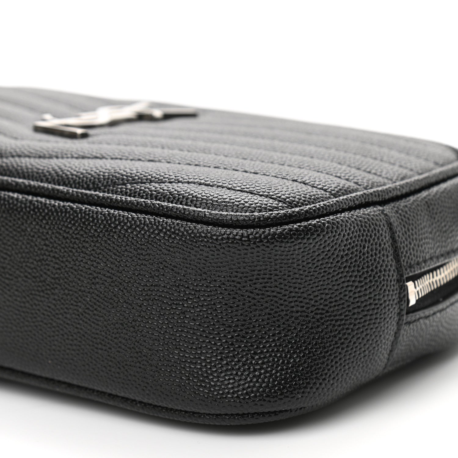 Saint Laurent Grain De Poudre Matelasse Monogram Mini Lou Camera Bag Black 10 of 11