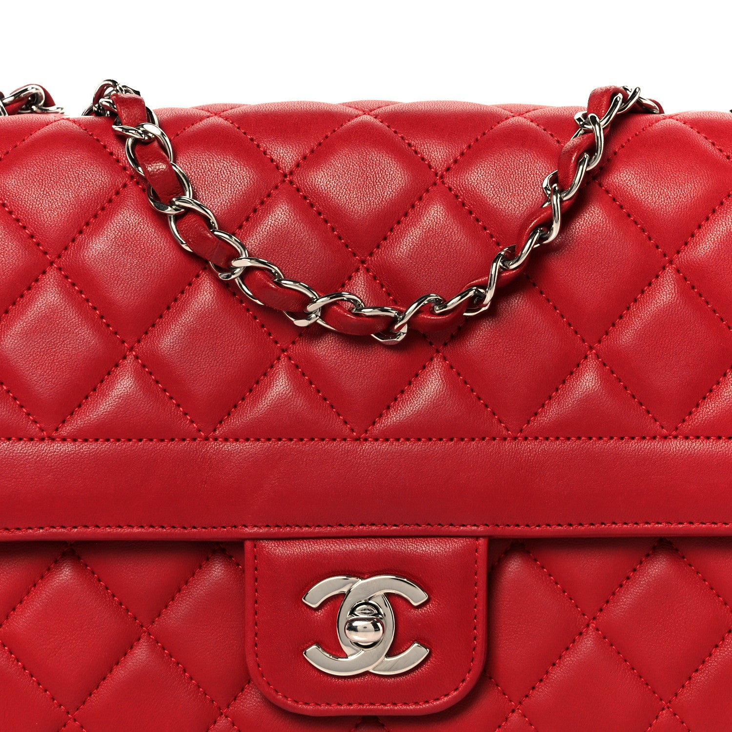 Chanel Lambskin Medium Coco Rider Flap Red 9 of 11