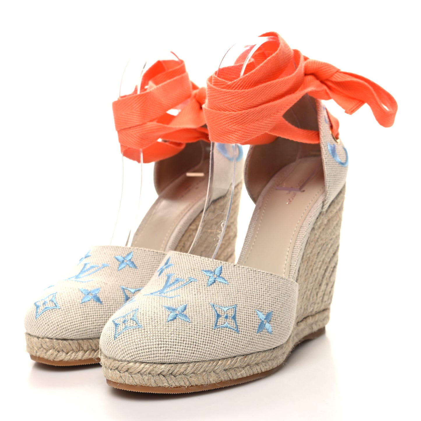 Canvas Monogram Starboard Wedge Espadrilles 40 Blue