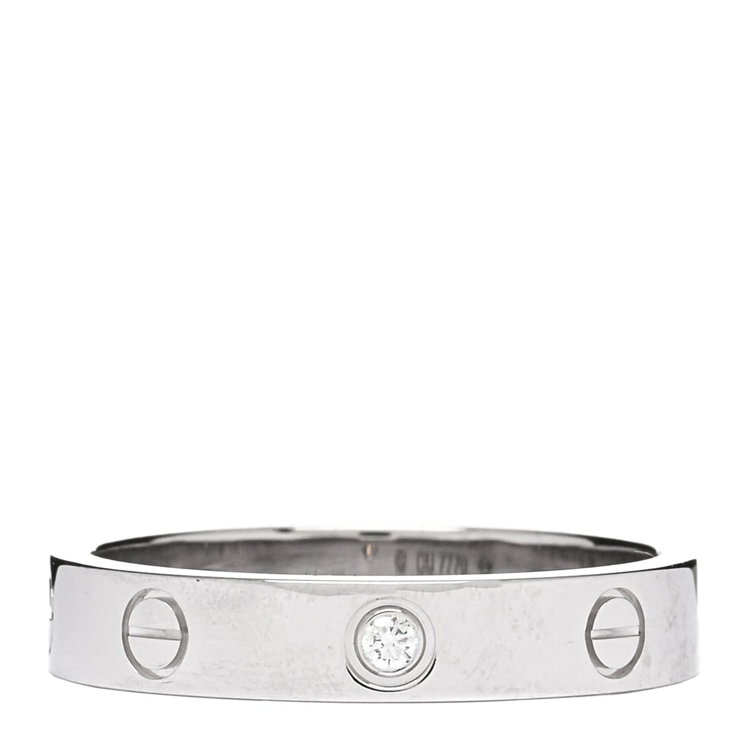 18K White Gold Diamond 4mm LOVE Wedding Band Ring 57 8
