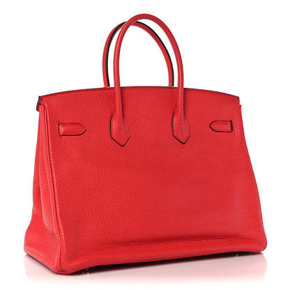 Hermes Taurillon Clemence Birkin 35 Bougainvillea 3 of 36