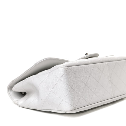 Chanel Caviar Quilted Jumbo Single Flap White 9 of 13