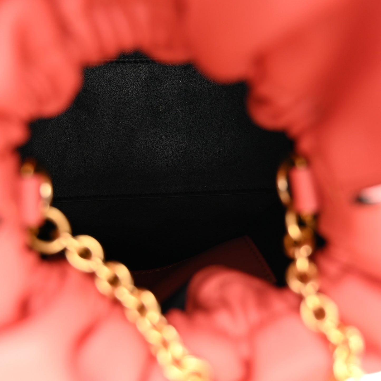 Lambskin Mini Lynton Bucket Bag Coral