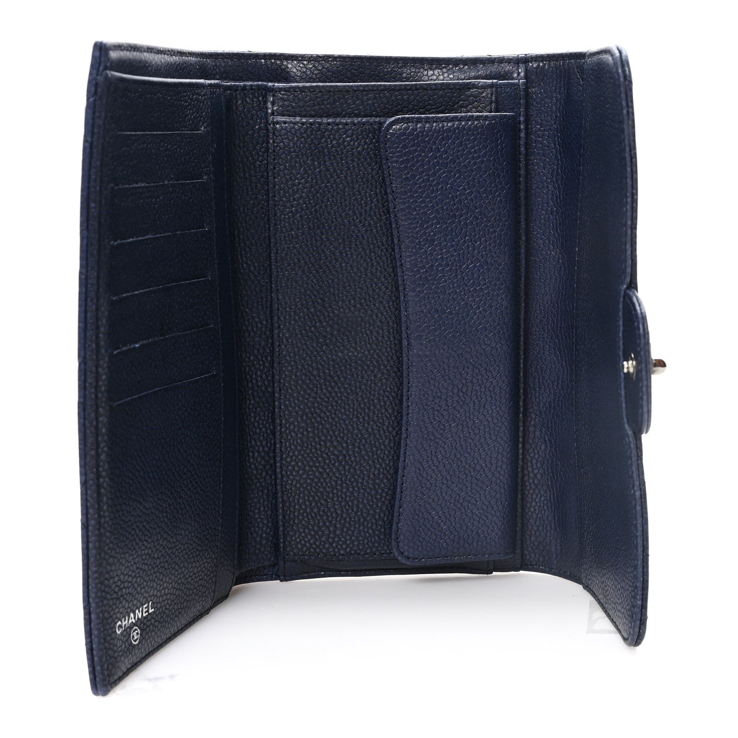 Caviar Quilted Reissue Long Flap Wallet Navy