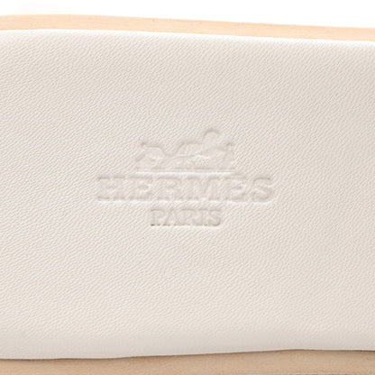 Hermes Calfskin Cork Eze 30 Sandals 38 White 6 of 9