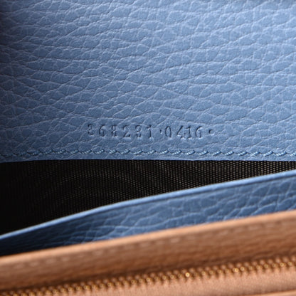 Gucci Dollar Calfskin Mini Swing Wallet Bag Camelia Mineral Blue 7 of 9
