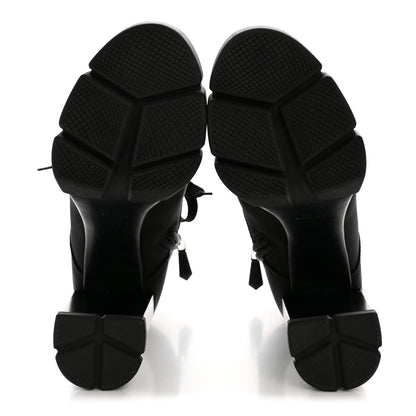Prada Spazzolato Re-Nylon Metal Triangle Logo 110mm Ankle Boots 40 Black 6 of 12