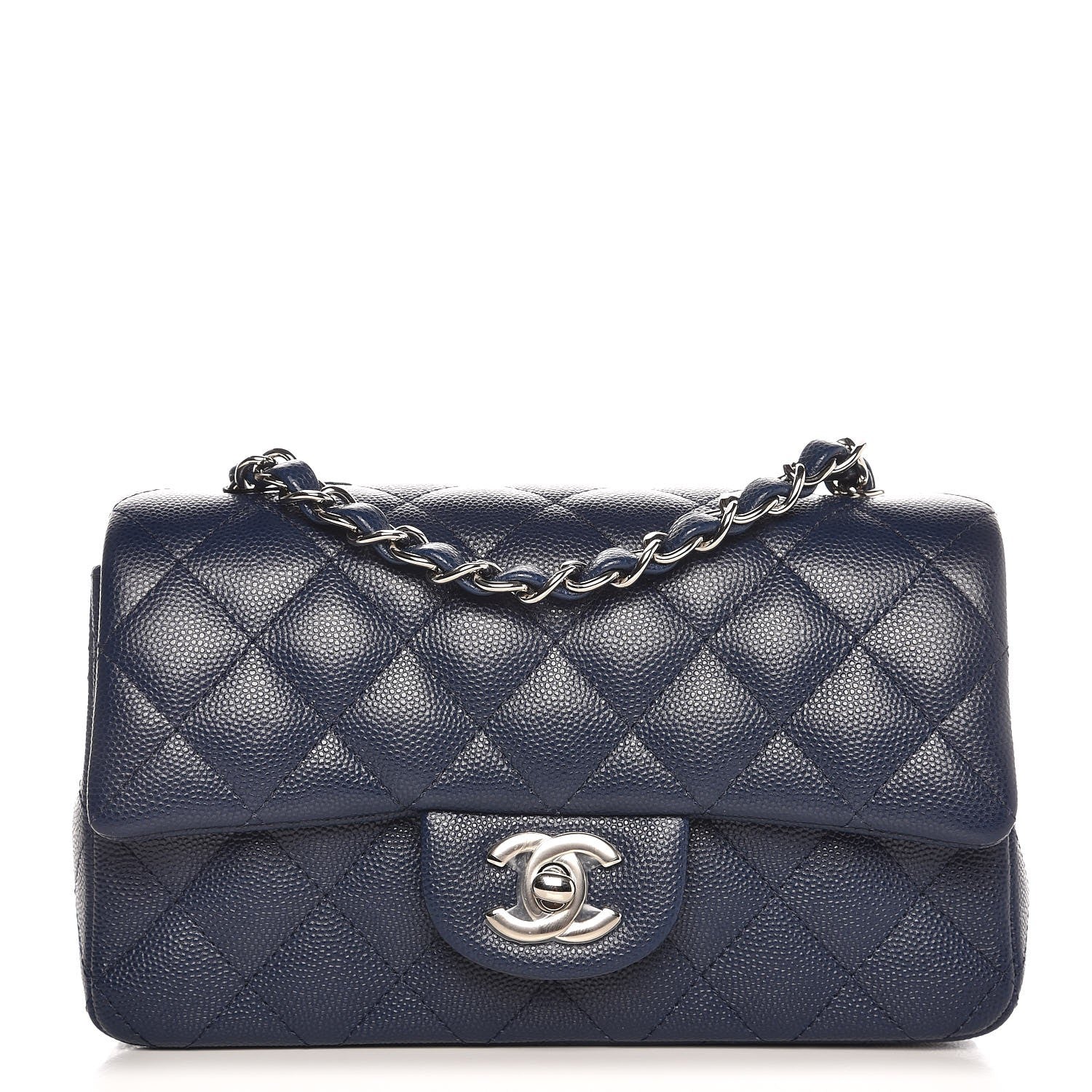Chanel Caviar Quilted Mini Rectangular Flap Navy 1 of 8