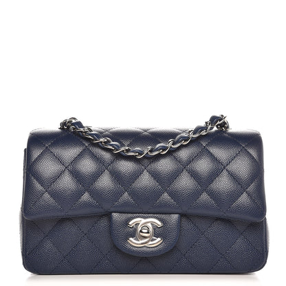 Chanel Caviar Quilted Mini Rectangular Flap Navy 1 of 8