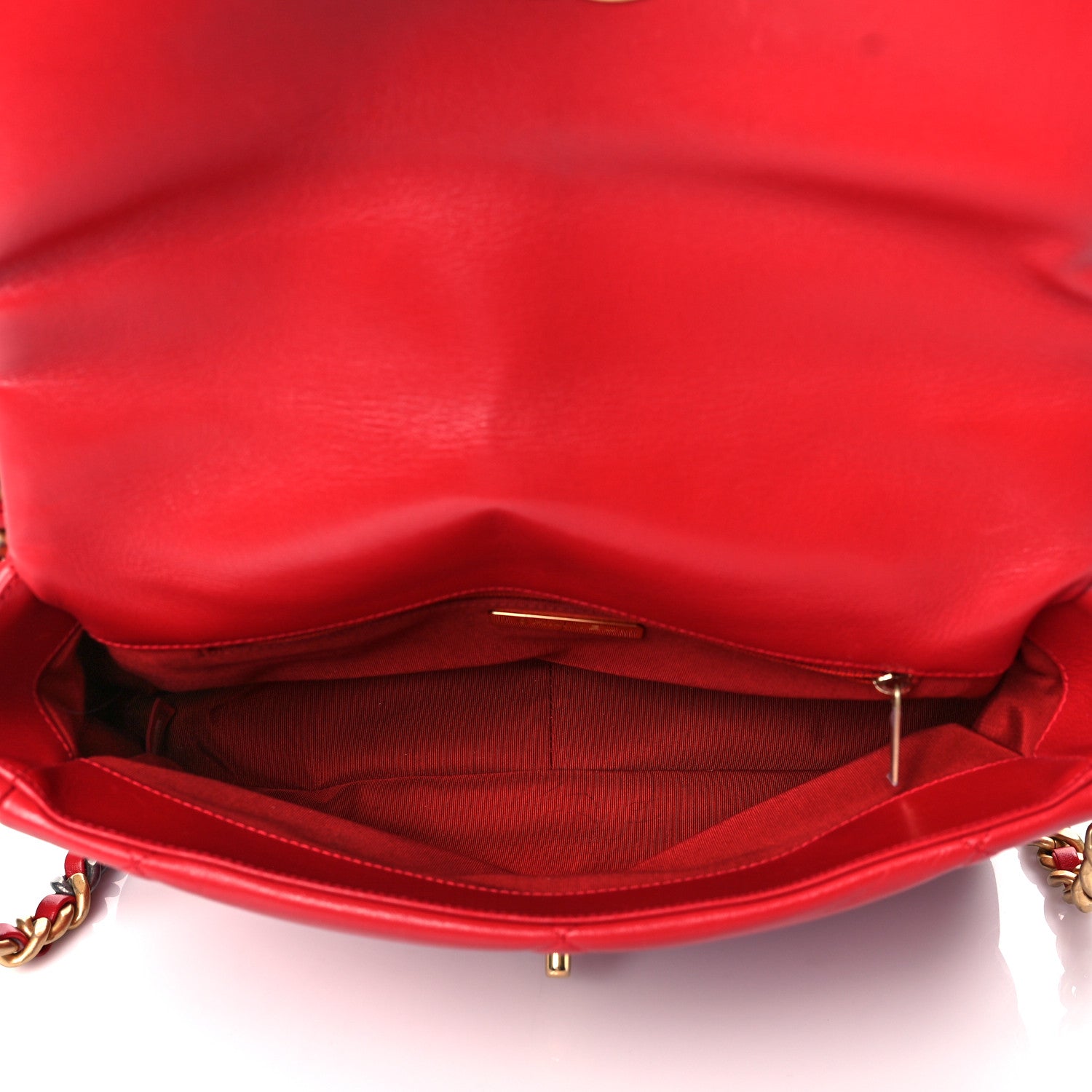 Chanel Goatskin Quilted Large Chanel 19 Flap Red 5 of 11