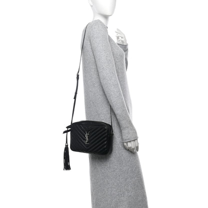 Saint Laurent Calfskin Matelasse Monogram Lou Camera Bag Black 2 of 11