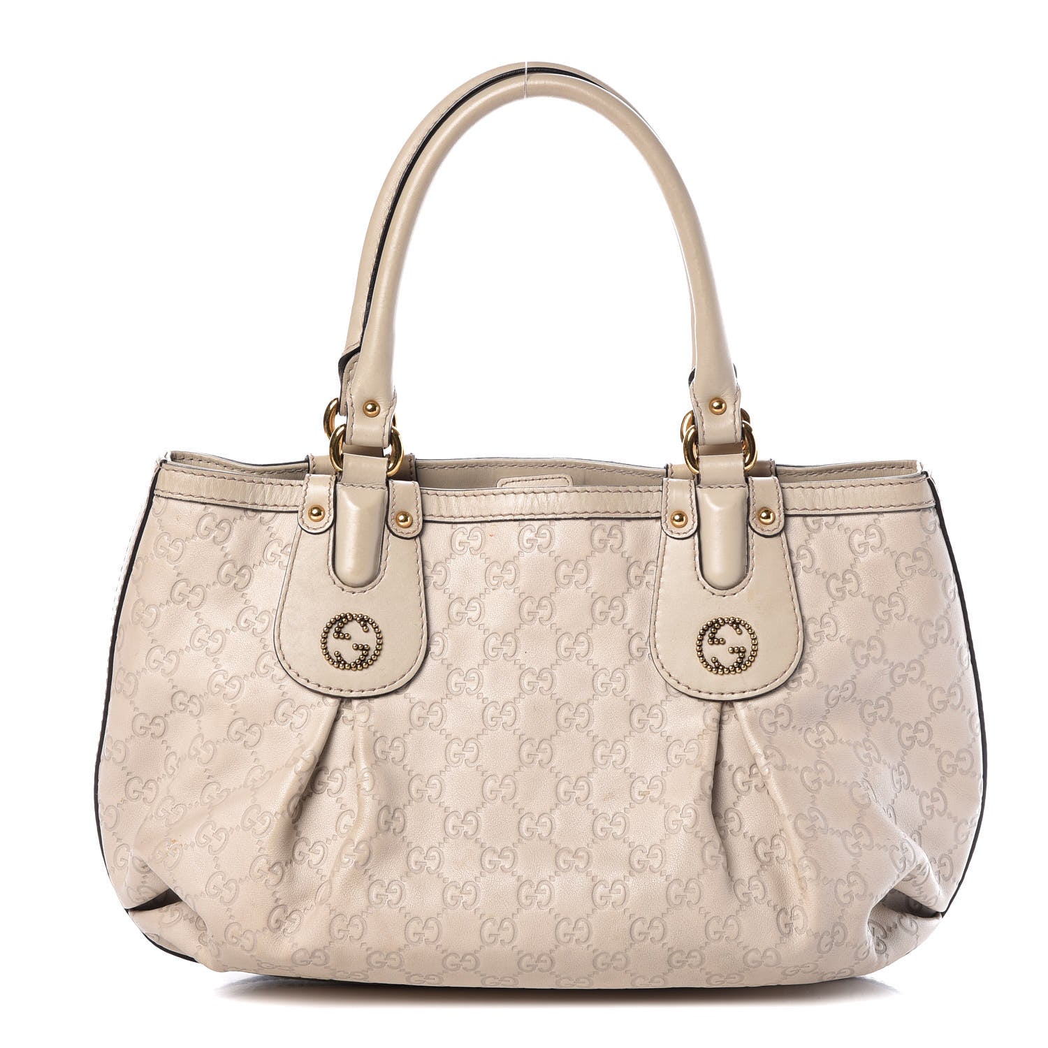 Gucci Guccissima Medium Scarlett Stud Tote Off White 1 of 10