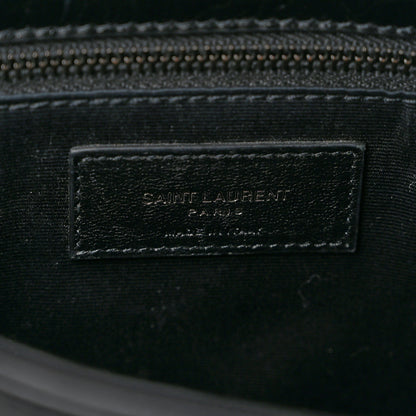 Saint Laurent Crinkled Calfskin Matelasse Monogram Medium Niki Chain Satchel Black 6 of 10