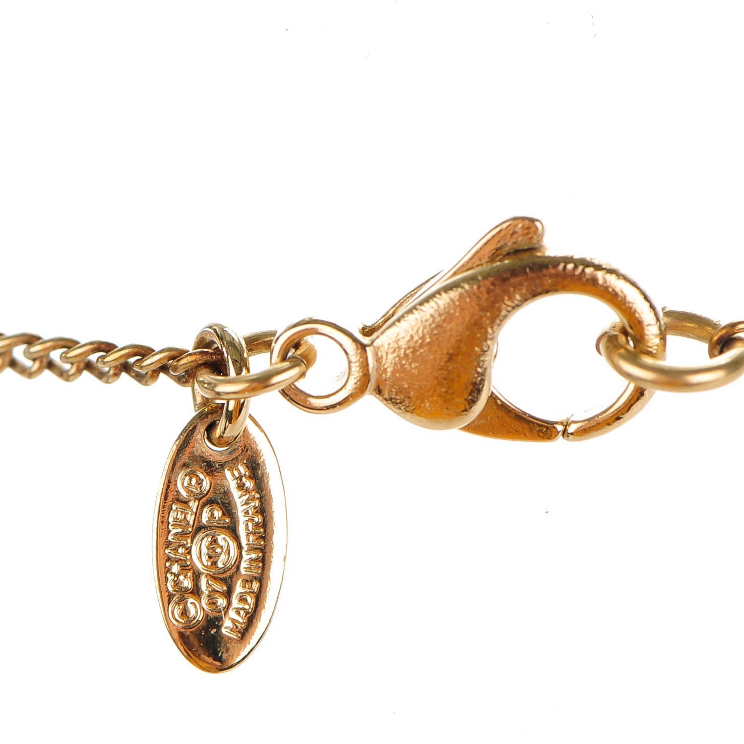 Chanel Enamel CC Camellia Necklace Gold 4 of 5