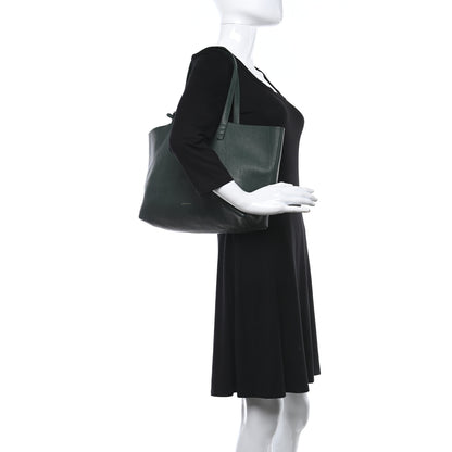 Mansur Gavriel Tumbled Calfskin Small Shopping Tote Green 2 of 9