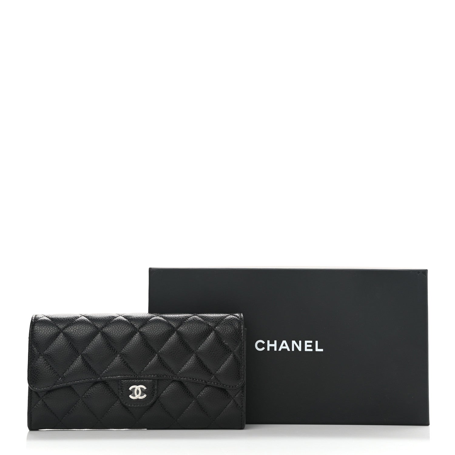 Chanel Caviar Quilted Large Gusset Flap Wallet Black 10 of 10