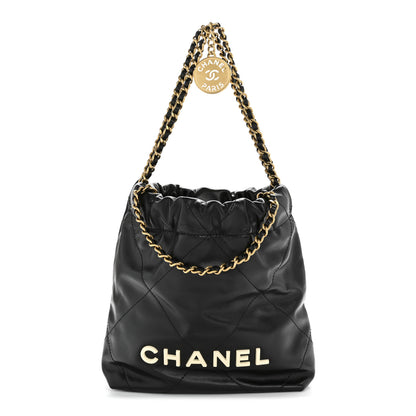 Chanel Shiny Calfskin Quilted Mini Chanel 22 Black White Black White 1 of 10